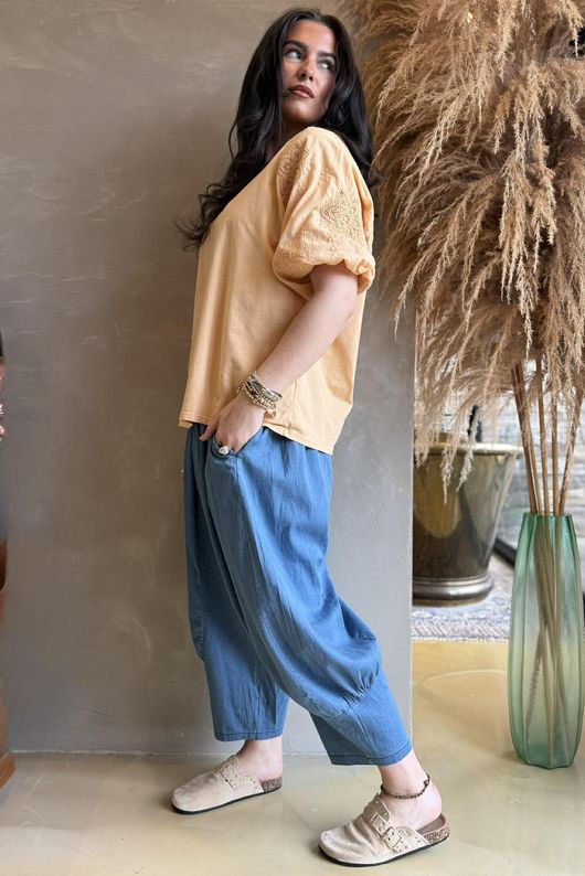 Atik Bubble Sleeve Top Tuscan Sun /9=